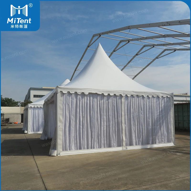 Chinese 20x20ft High Peak Pagoda Wedding Tent Safari Tent with Transparent Canvas Walls