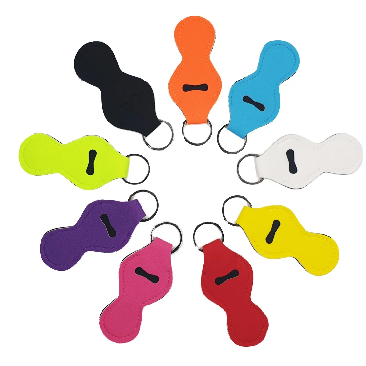 Wholesale Hot Selling Blank Neoprene Chapstick Holder Keychain