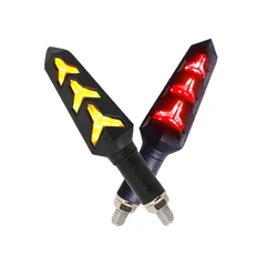 Waterproof Rear Amber Bike Indicators 12V DRL Sequential LED Turn Signal Strip Lights for Motorcycles