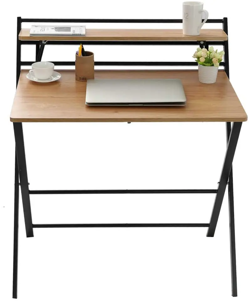 Small Folding Desk Computer Desk for Small Space Home Office Simple Laptop Writing Table No Assembly Required