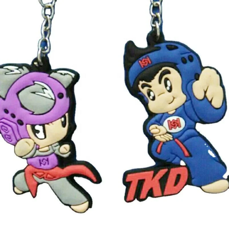 Karate Judo Sanda Boxing Taekwondo Keychain With Metal Key Ring