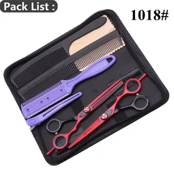 Профессиональные ножницы 5,5 дюйма 6 дюймов AQIABI 440C, фиолетовые ножницы для резки, филировочные ножницы, парикмахерский набор A1018