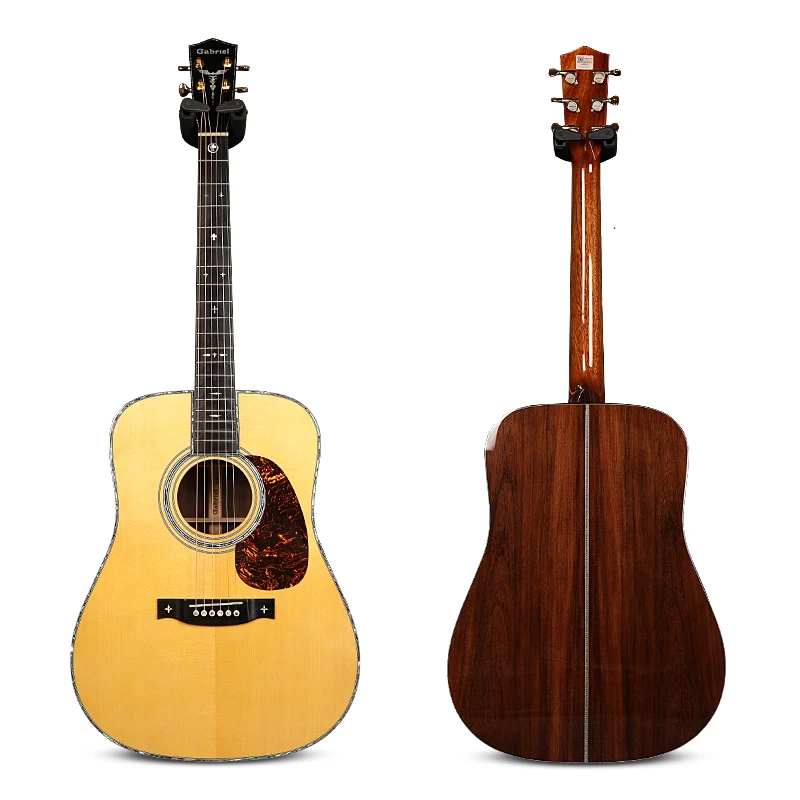 Gabriel Chinese guitar manufacturer OEM logo handmade GR86ST Madagascar rosewood all solid handmade acoustic guitars