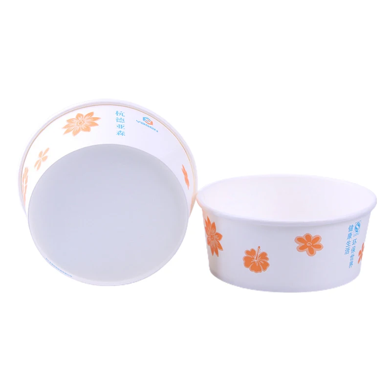Wins Flying Custom Print Disposable 500ml 750ml 1000ml White Kraft Brown Round Ramen Salad Soup Paper Bowl With Lid