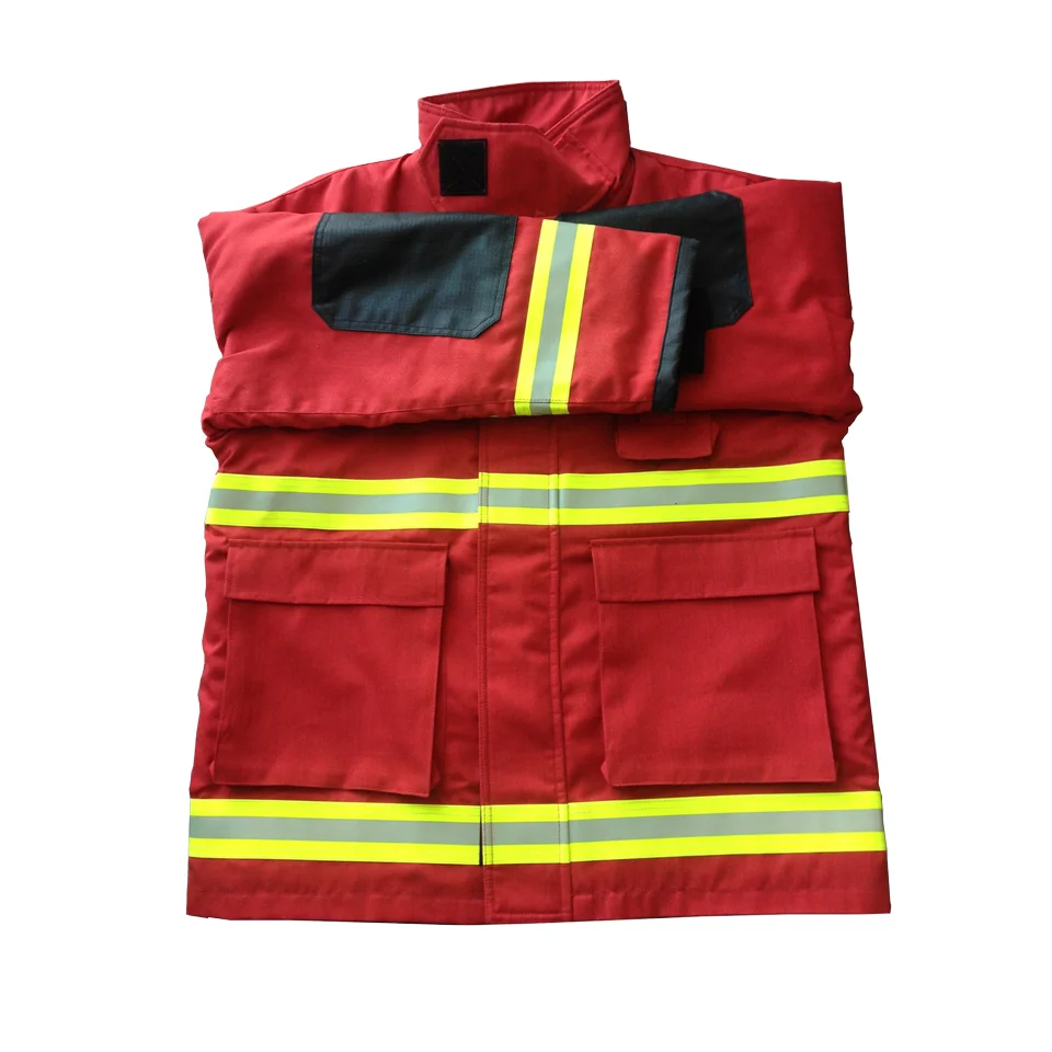 Firefighting Anti Flame Aramid Material Used Firefighter Suit