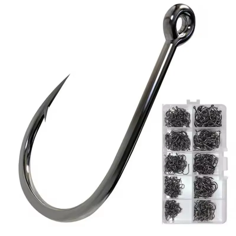 Wholesale New Fishing Hook High Carbon Steel Hook 100pcs /box 3-12# Black Gold HooksPopular