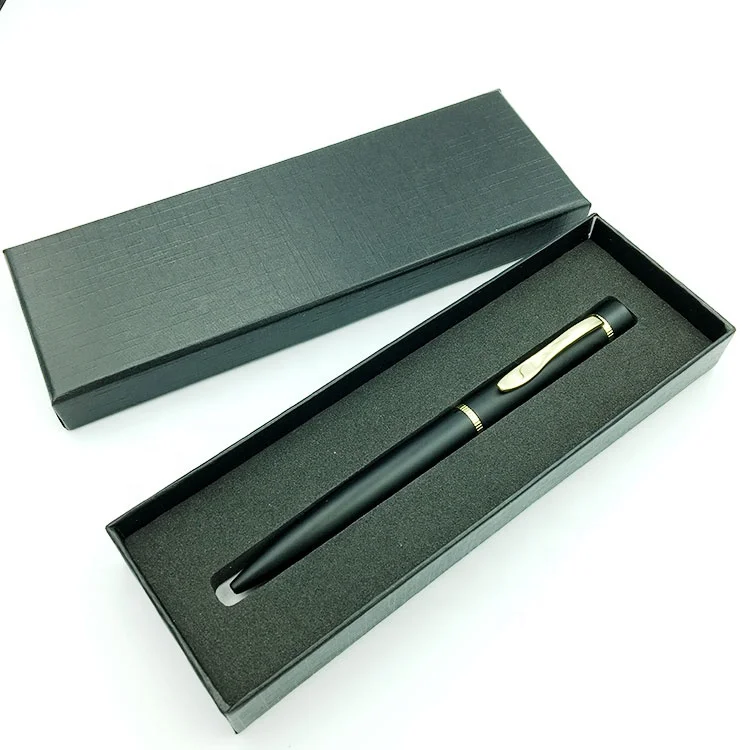 Promotional business souvenir corporate gift logo printed metal pen with box
