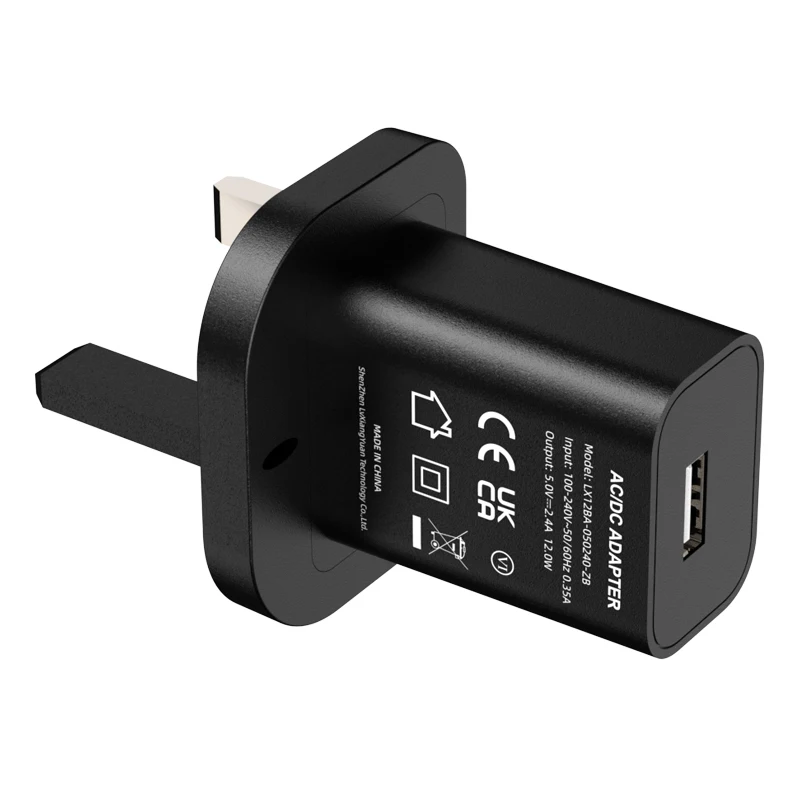 5v 2.4a charger pcb 18650 charging module 1 single usb port power adapter with UK plug CE ROHS UKCA certified for iphones