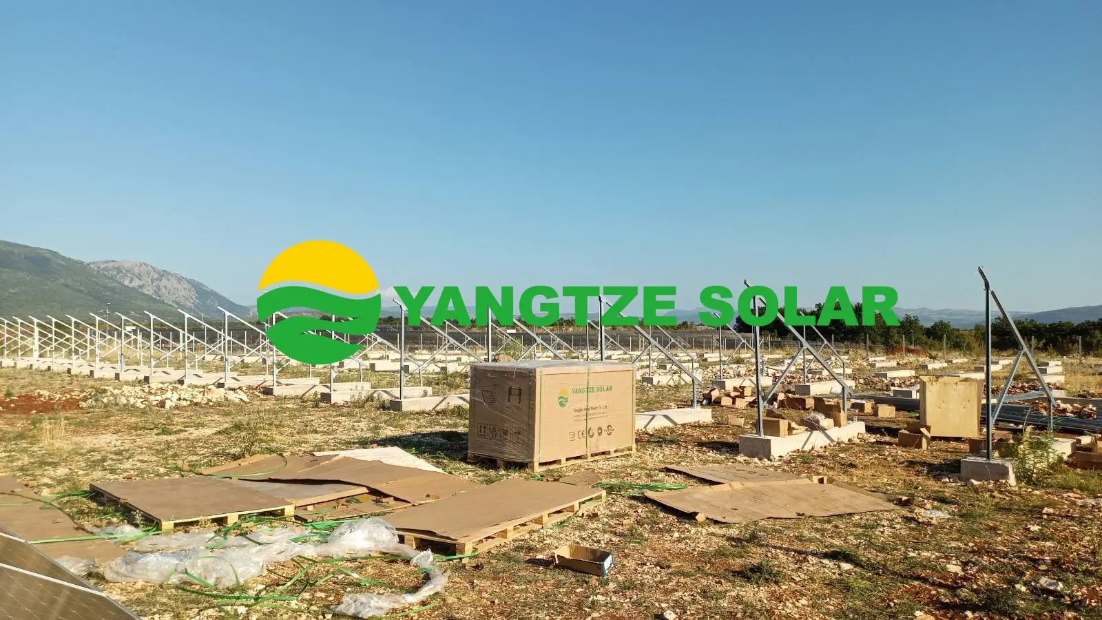 Yangtze Solar 50 kw on grid grid-tied grid-connected solar energy system installed on ground