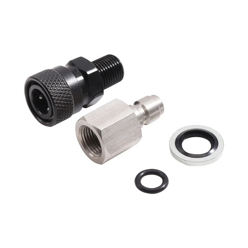 1/8 BSPP to 8MM Paintball Quick-Disconnect Adapter stainless steel  Male & Female Air Tool Fittings Set