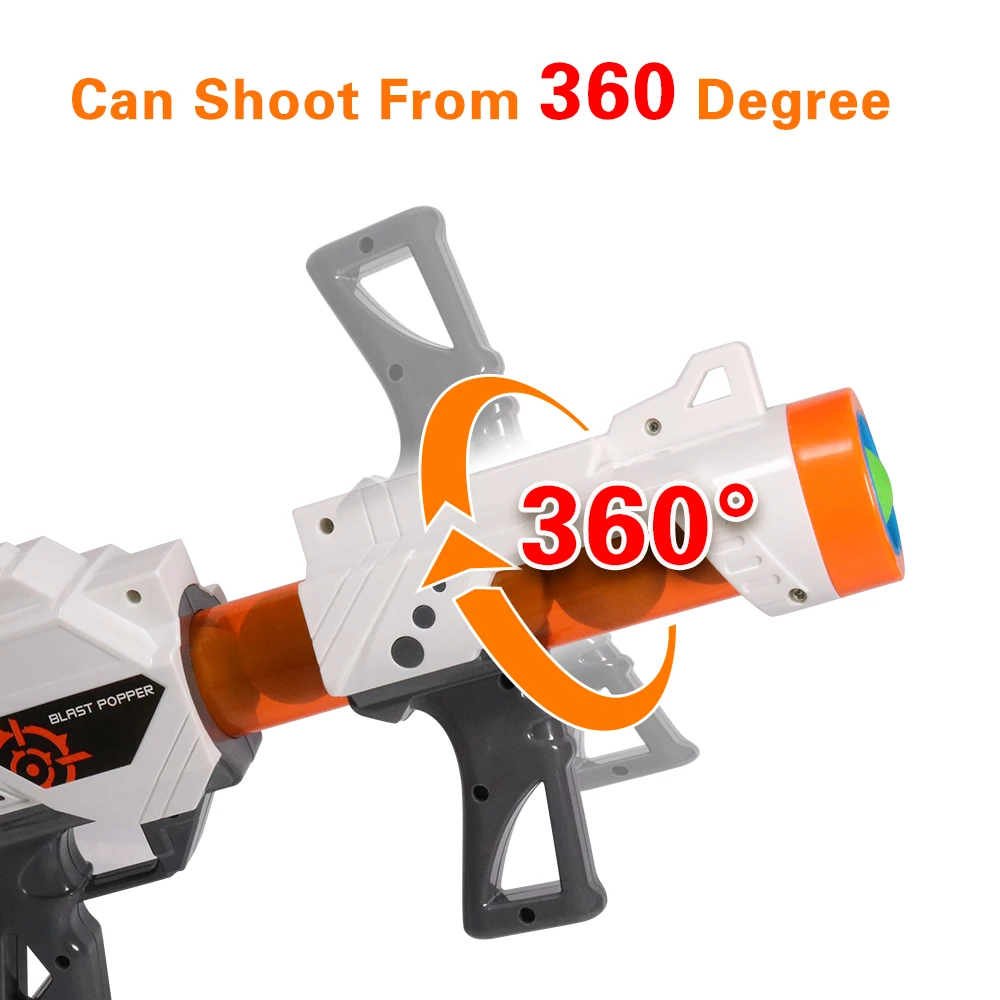 
Exercise N Play 2PCS Power Popper Gun Dual Battle Pack Foam Ball Air Powered Shooter Toy Guns for Kids 