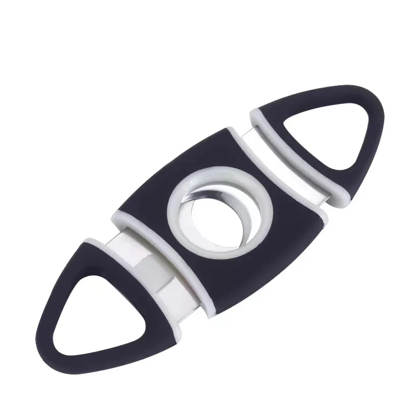Wholesale Portable Stainless Steel Double Edge Sharp Blade Plastic Cigar Cutter