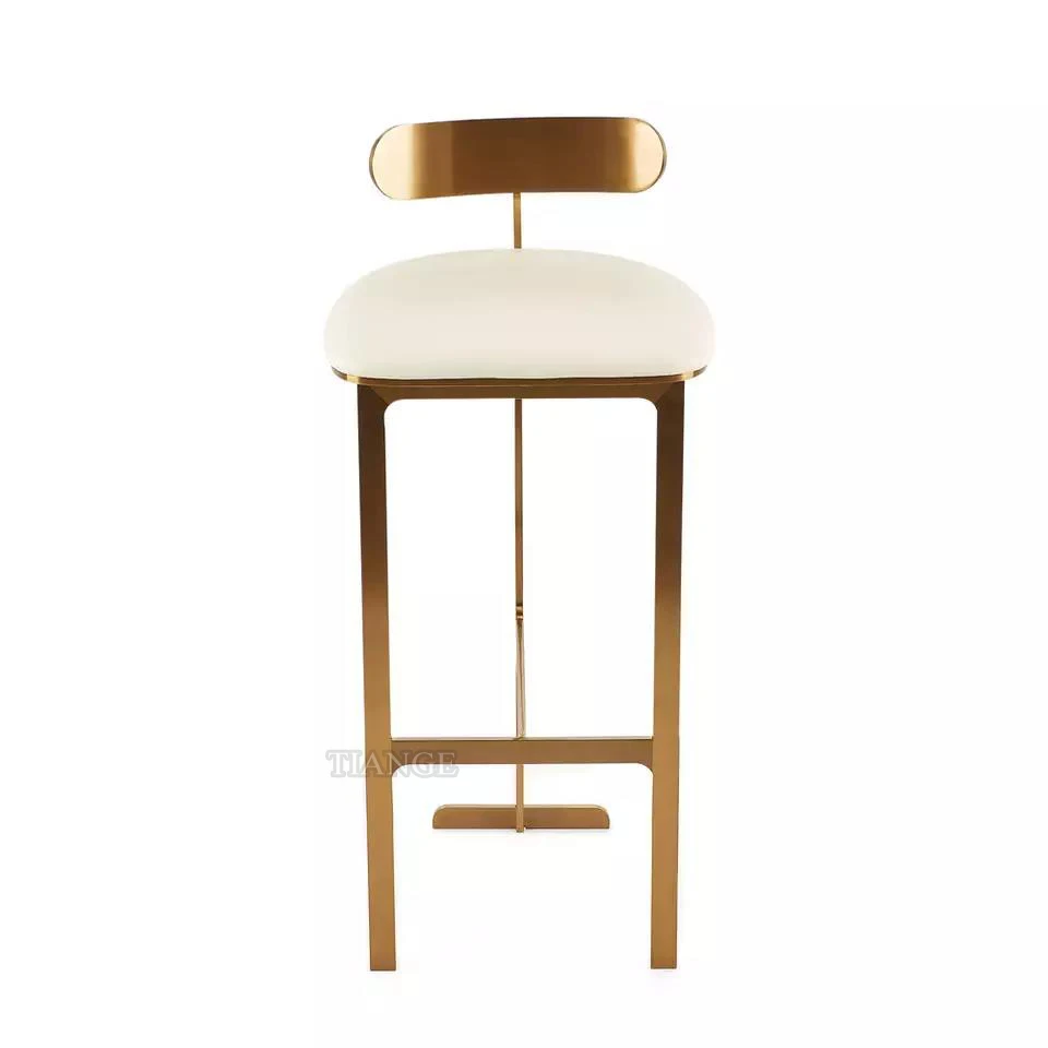 Modern stainless steel bar stool luxury bar gold metal chair custom made light luxury post-modern bar stainless steel chair