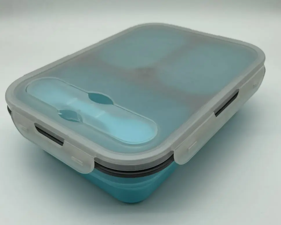 136514 Silicone lunch box folding lunch box outdoor portable fresh keeping box
