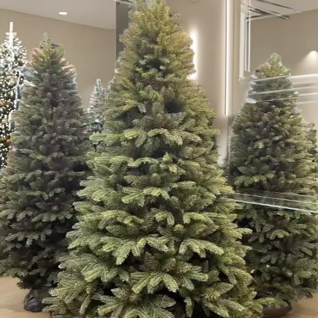 Premium Quality Traditional Yellow Green 180cm Christmas Tree Custom Size Standing Base Holiday Decoration Cheap Price 3ft Tree