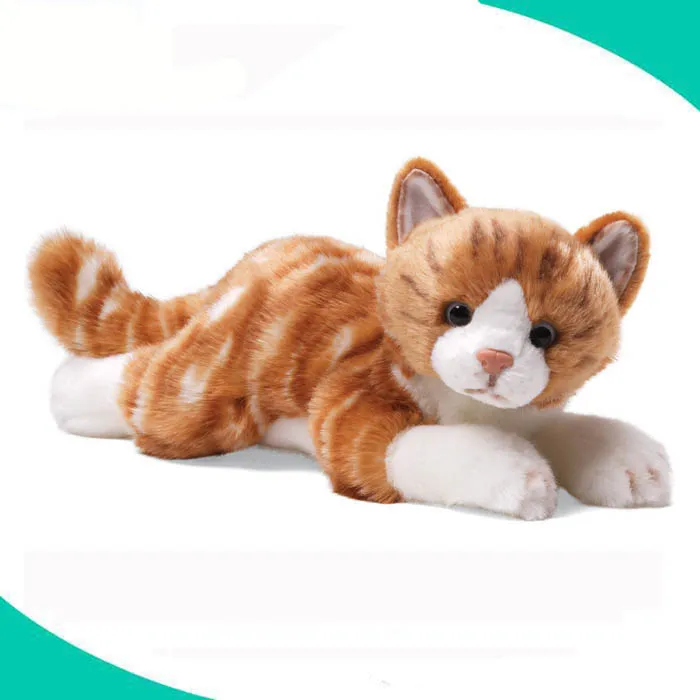 Wholesale China factory OEM Realistic Orange Kitten Toy 10 Inch Plush Animal Stuffed Tabby Cat