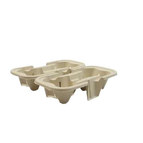 
NT-CC4S 100% Biodegradable Disposable Bagasse 4C Coffee Holder Recyclable Pulp Cup Carrier Tray 