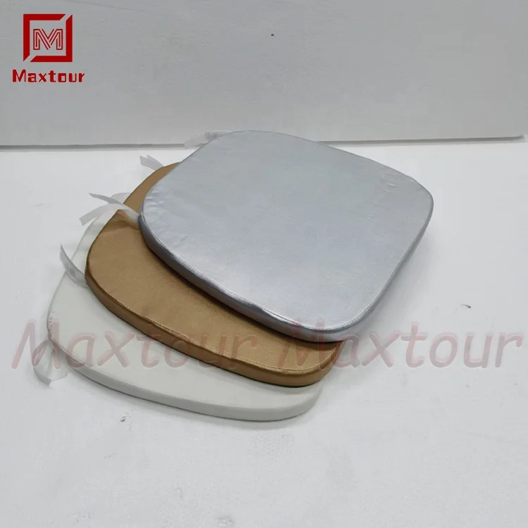 Comfortable Chiavari Tiffany banquet resin iron chair used White PU Leather Seat activity seat pat Cushion