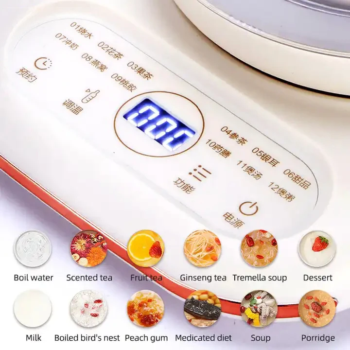 Smart household electric kettle 1.2L electric kettle automatic heat preservation white