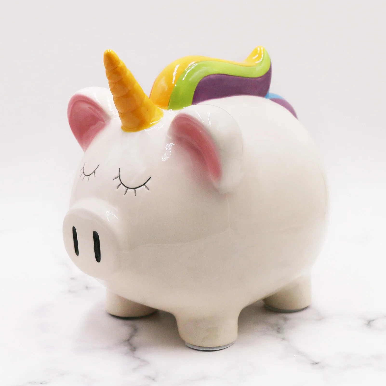 Personalized Cheap Custom Painting Ceramic unicorn Piggy Bank