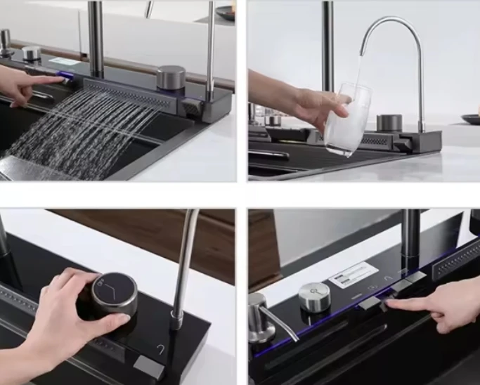 Modern Kitchen Sink Stainless Steel Kitchen Wash Basin Decor and PVD with Black Nano Single Bowl 5 Years Above Counter 7546JY