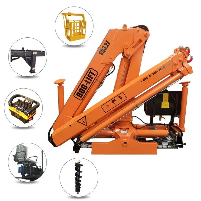 3.2Ton Folding Arm Crane Truck High Quality Truck Mounted crane 3.2Ton Mini Knuckle Truck Crane