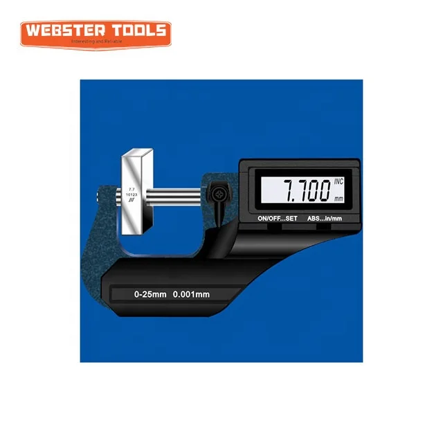 0 - 100mm two keys digital outside micrometer with metric/inch switch