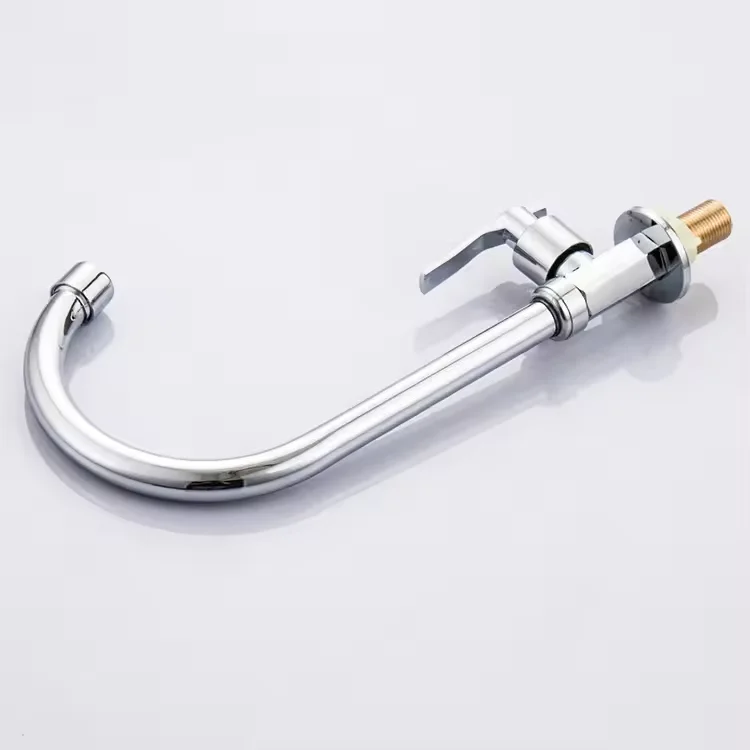 Modern Single Handle Cold Water Chrome Deck Mounted Kitchen Sink Tap Cheap Price Zinc Alloy Faucet Ceramic Valve Side Spray Type