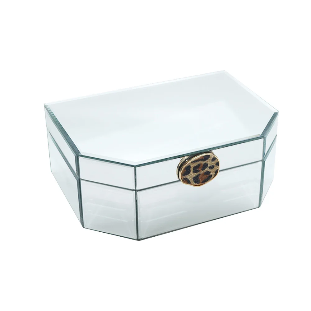 2022 New Designs Handmade Luxury Travel Custom Small Silver Mirror Glass Jewelry Packaging  Box Ever Sublimation Jewelry Box