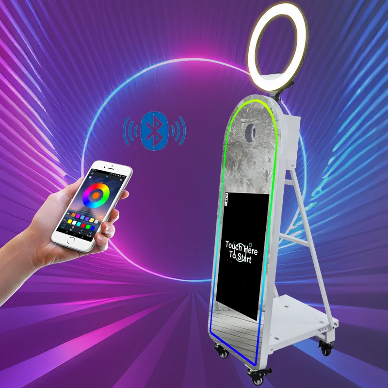 Fashion Design Wedding Party High Glossy Metal Case Selfie Magic Mirror Photo Booth for Events