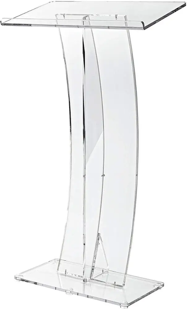 Lectern for Lectures Recitals Speech Clear Black Curved Stand