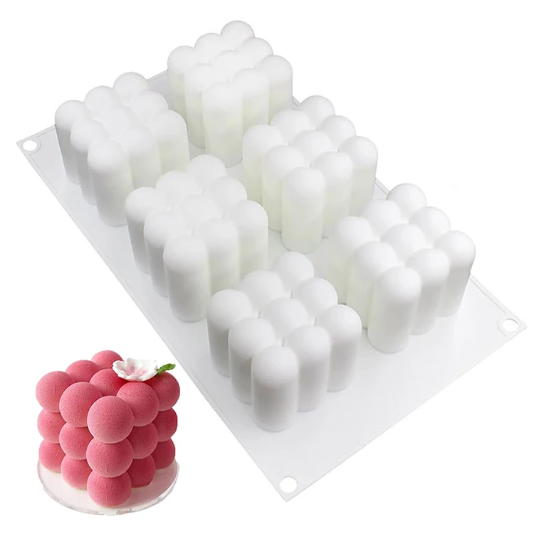 Top Seller 2023 Product Party Wedding Cake Decorating Cake Tools 6 Cube Silicone Cake Mold 3D Cube Silicone Mousse Mold