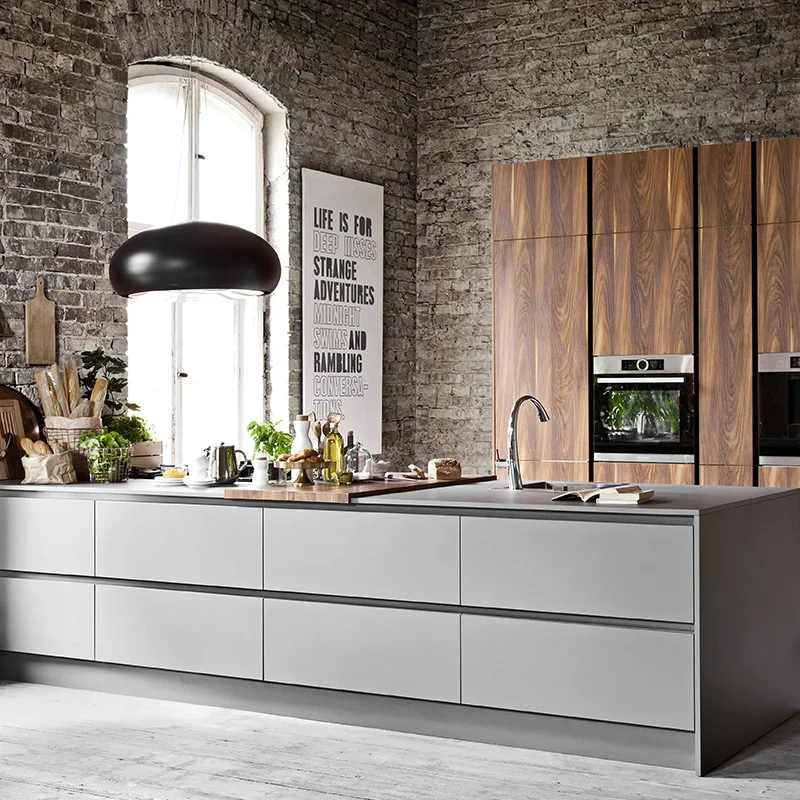 Luxury kitchen cabinet modern design professional wholesale matte kitchen cupboards cabinet