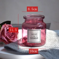 Decorative Colored Clear Glass Flower Vase Houseware Elegant Cylinder Glass Vase