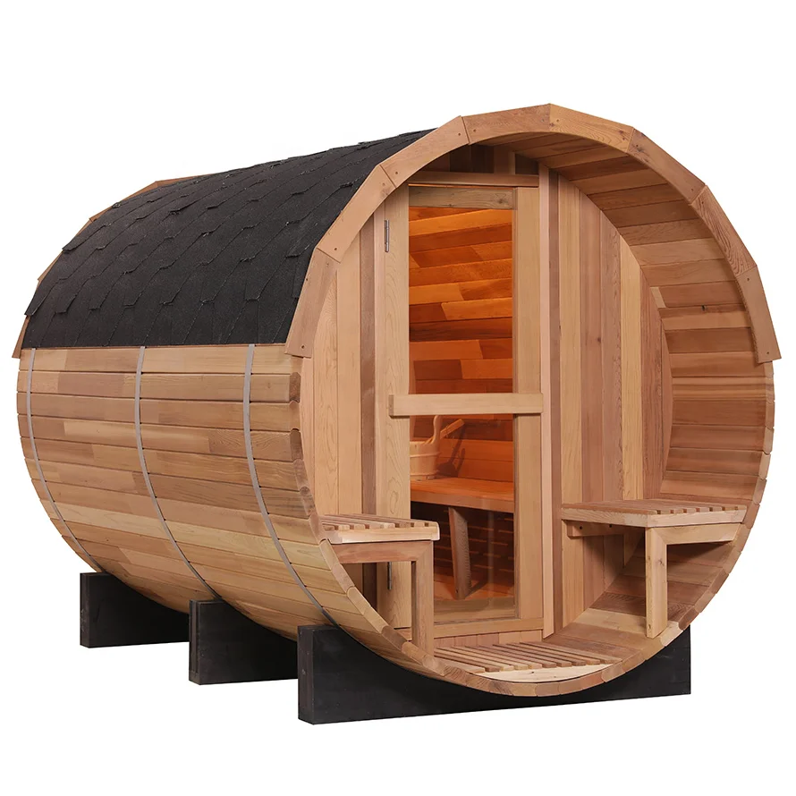 North America hot sales red cedar wood steam barrel outdoor sauna