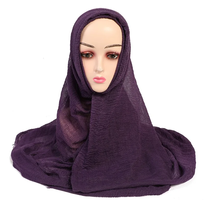 High-quality jersey scarf stretchy hijab plain head scarves wholesale women shawl muslin hijab