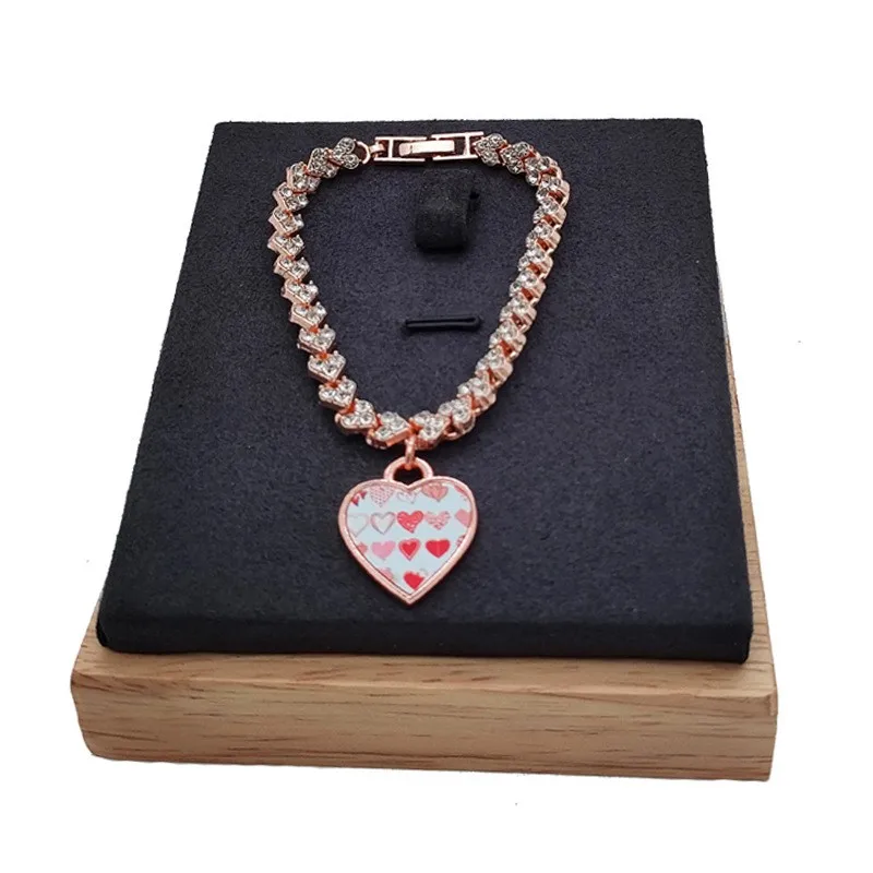 Rhinestones Roman Hip Hop Sublimation Women Bracelet Jewelry Blanks