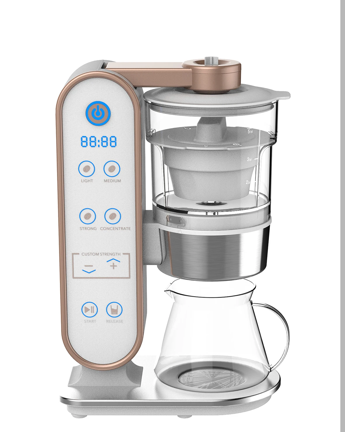 2024 New Multi-functional New Vacuum Brew Coffee Maker Machine For Coffee Powder Tea Coffee Bag Tea Bag