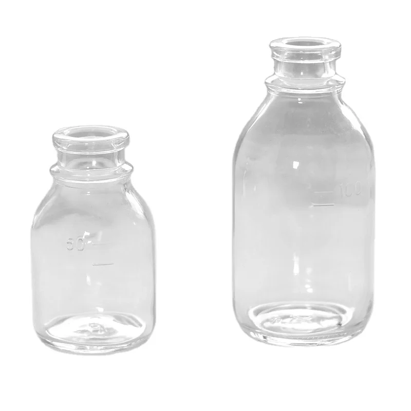 Флакон янтарный и прозрачный из литого стекла для инъекций для антибиотиков USP тип I