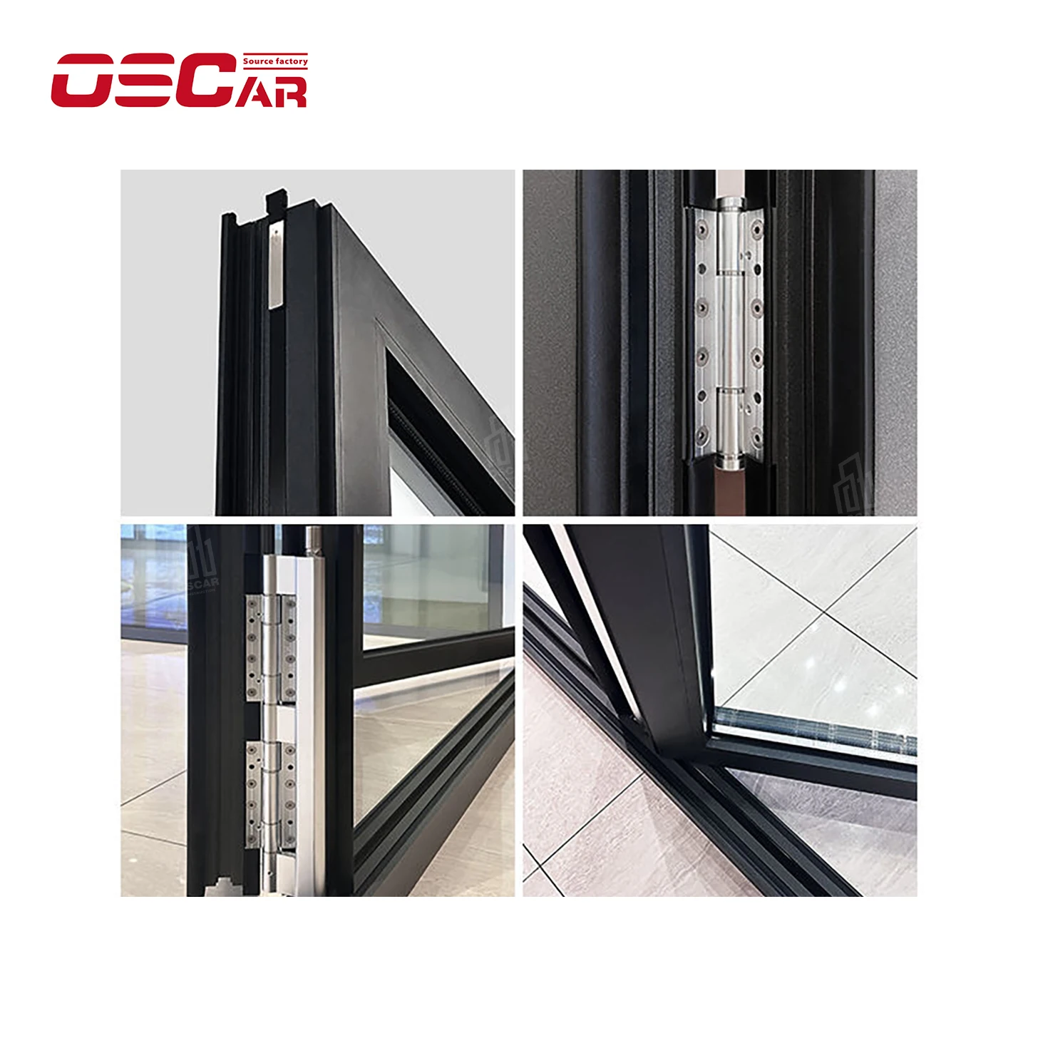 Oscaracso Simple Glass Frameless Folding Door Hinge 304 Stainless Steel Thick Hinge