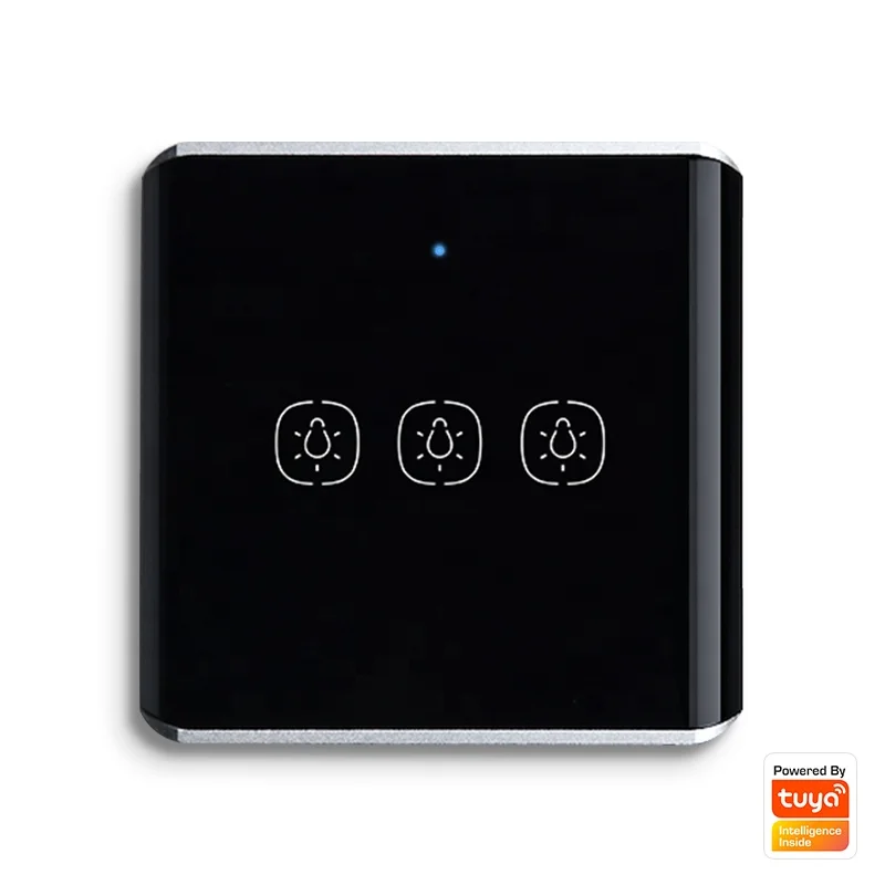 tuya smart APP zigbee wall switch 3 gang switch Free to install double click Battery life smart house wireless scene switch
