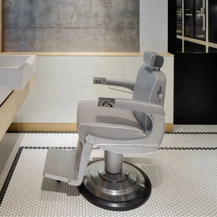 Barbershop furniture equipment grey barber salon chair