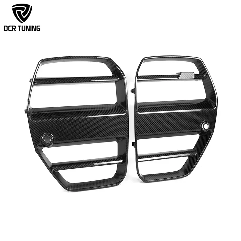 G82 Carbon Fiber Front Grille ST Style for BMW M3 G80 G82 G83 M4 Dry Carbon Front Bumper Kidney Grid Mesh Automotive Accessories