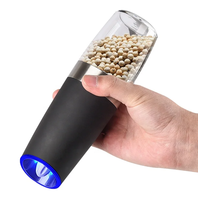 Manufacturer Customized Color Electric Gravity  Pepper Grinder  Salt  Mill with White or blue Light