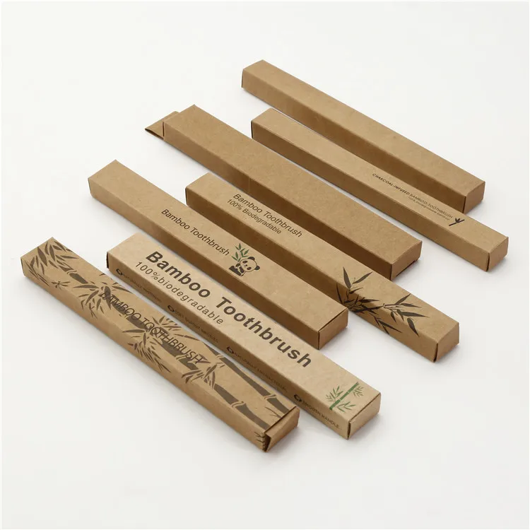 Custom Wholesale Biodegradable Eco Friendly Black Soft Bamboo Tooth Brush Charcoal Bambo Bambu Bamboo Toothbrush