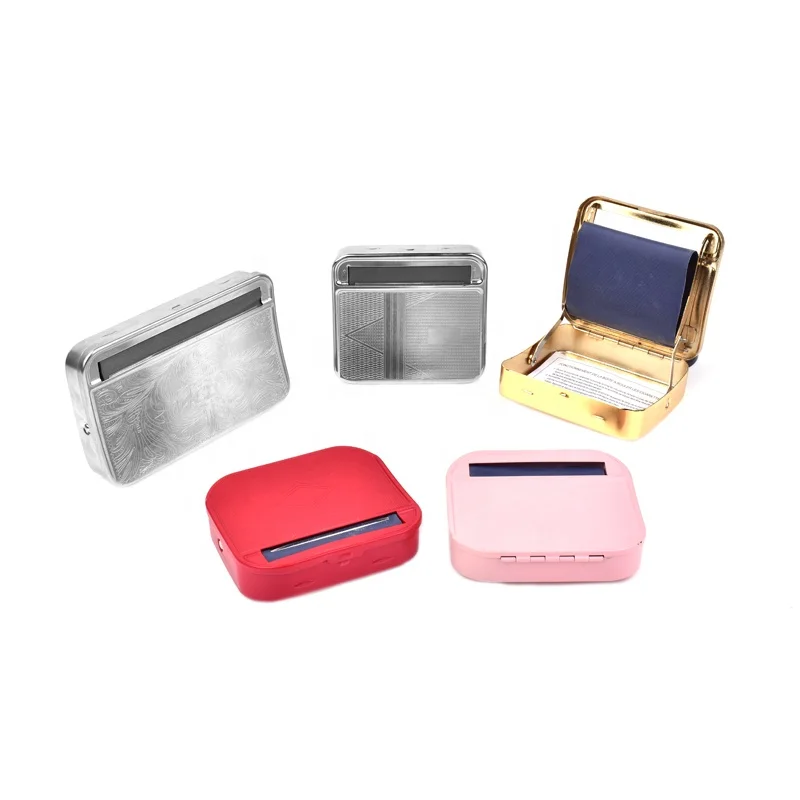 Customization product manual convenient easy operate metal smoke tobacco case blunt roller weed box cigarette rolling machine