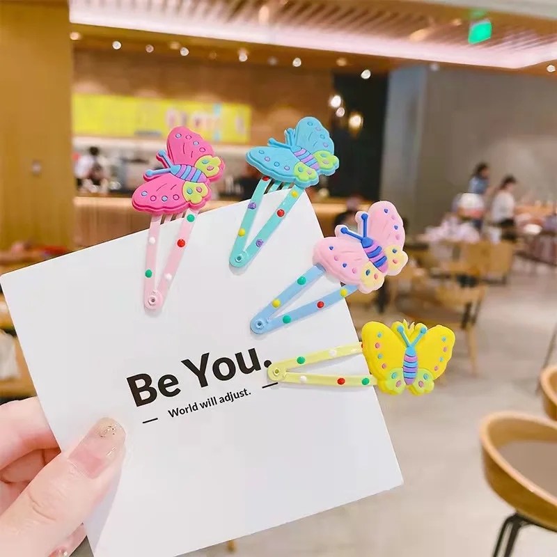 Cute rainbow colorful butterfly hairpin  hair clip set kids hair accessories