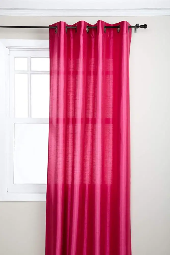 Faux Silk Window Curtains for Living Room 84 inch Length Dupioni Curtain Panels for Bedroom Grommet Top Window Treatments Light