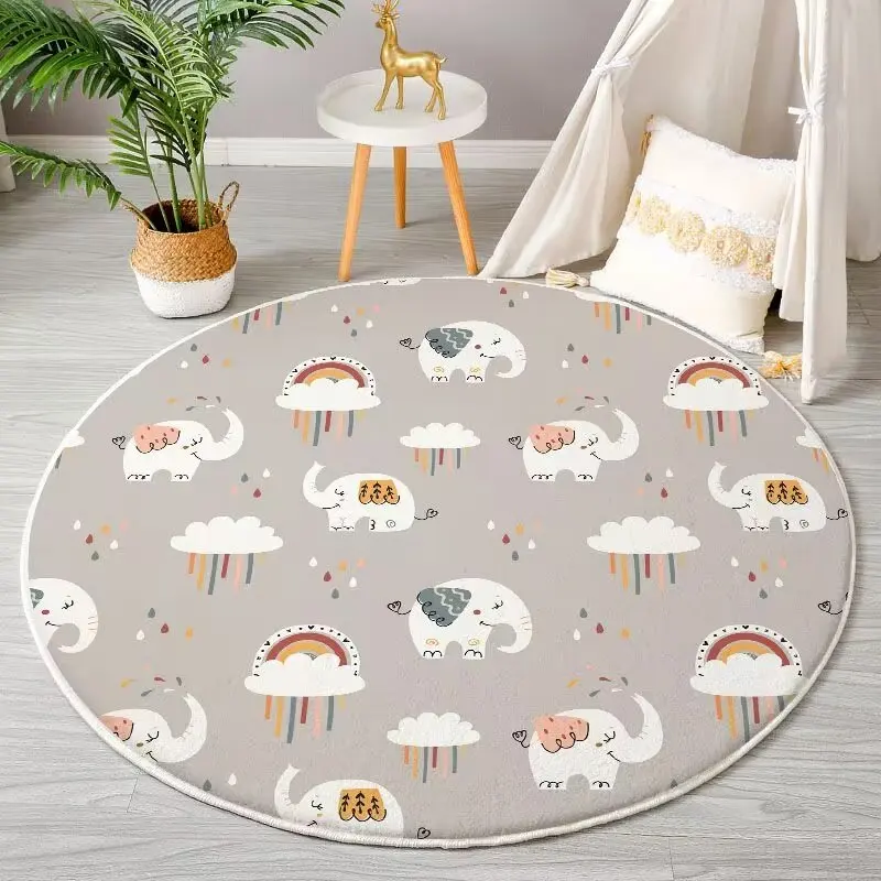 Gray Elephant Yellow Duck Bathtub Harmonious and Warm Green Grassland Non Static High Quality Carpet Large Area Carpet
