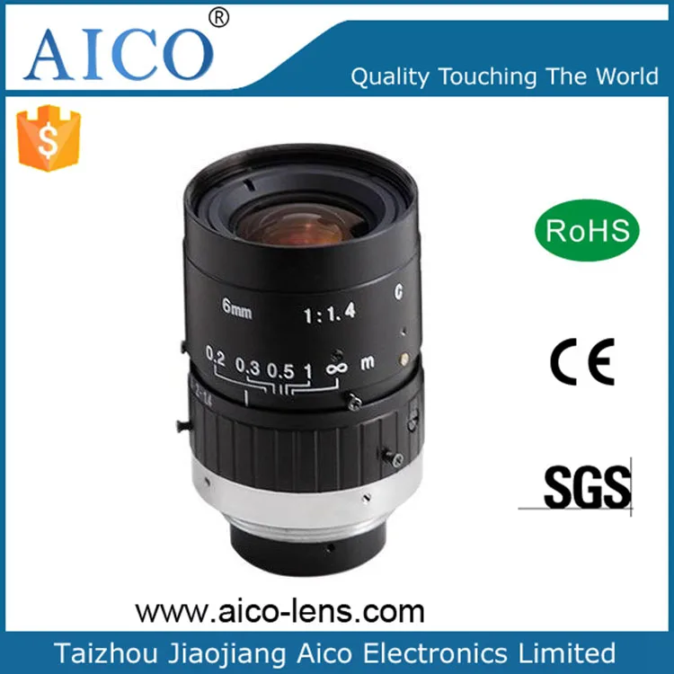 focal length 6.0mm F1.4 monture c mount 6mm 2mp megapixel Cmount machine vision cctv lens for 1/2 inch sensor industrial camera